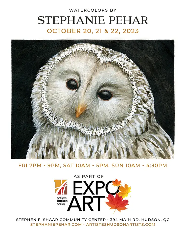 Artistes Hudson Artists 2023 Fall Art Expo featuring watercolors by Stephanie Pehar
