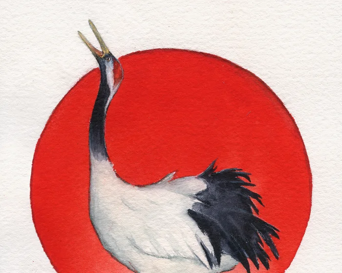 ART0054 Red Crowned Crane THUMB